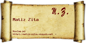 Matiz Zita névjegykártya