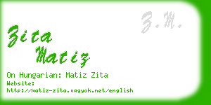 zita matiz business card